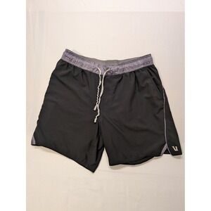 Vuori Banks Shorts Mens Black Charcoal Grey Performance Athletic Board Shorts